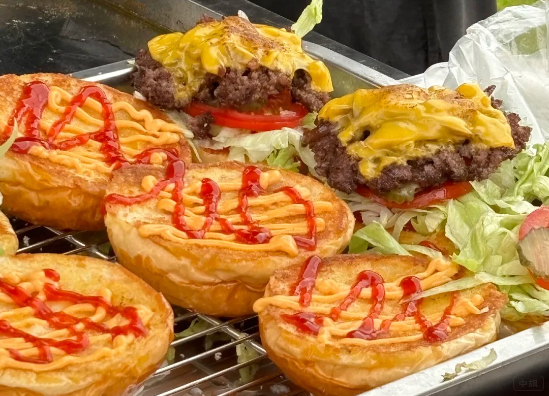 看著食欲非常好的漢堡