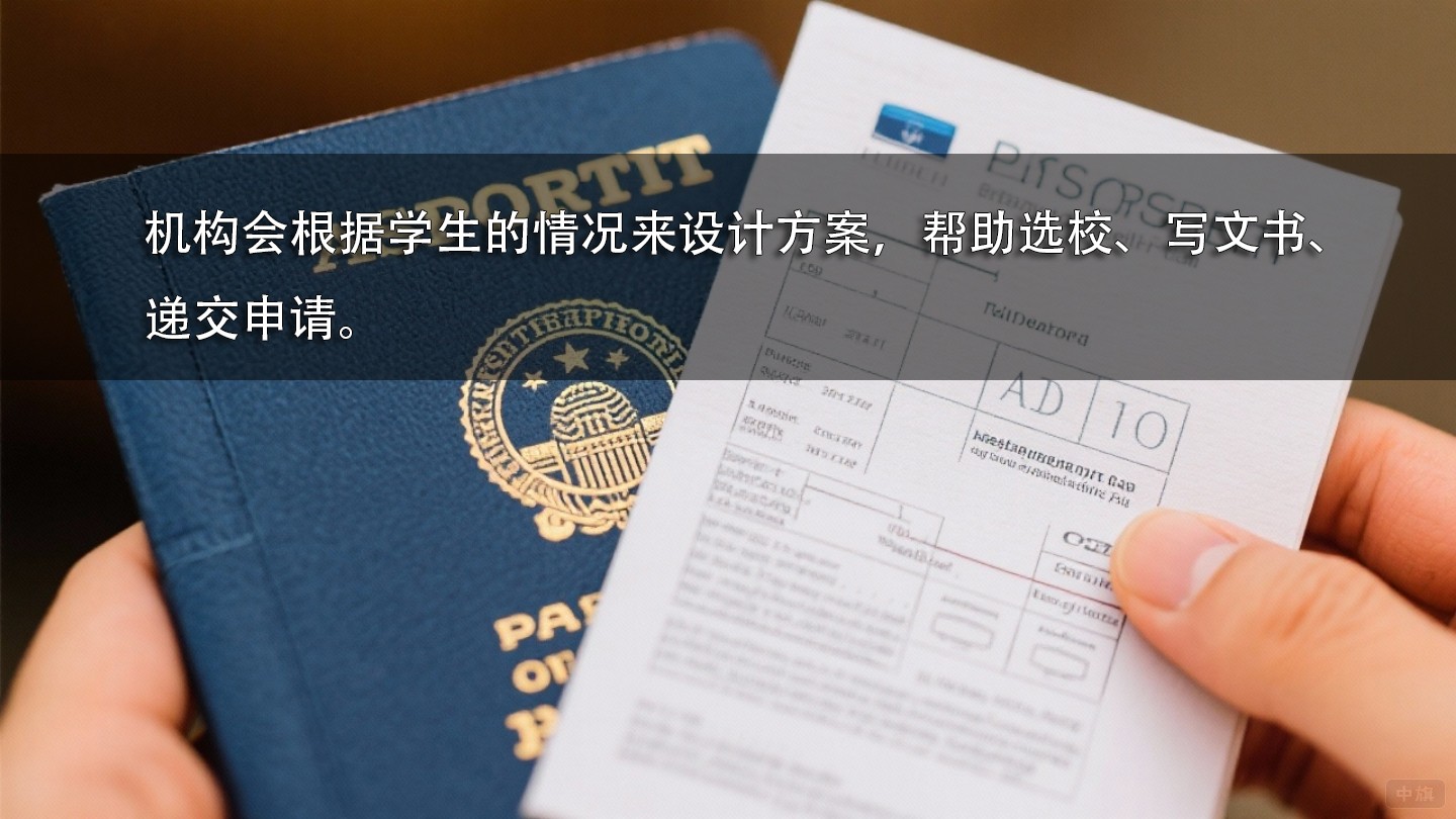 機(jī)構(gòu)會根據(jù)學(xué)生的情況來設(shè)計(jì)方案，幫助選校、寫文書、遞交申請。